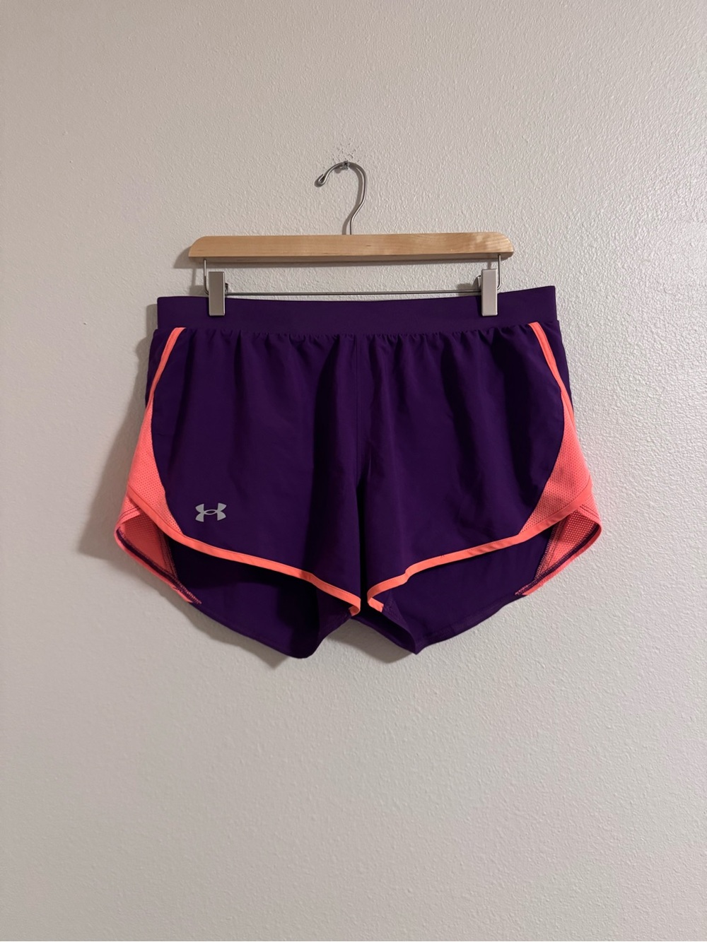Under Armour Purple Women's Athletic Shorts with Coral Trim